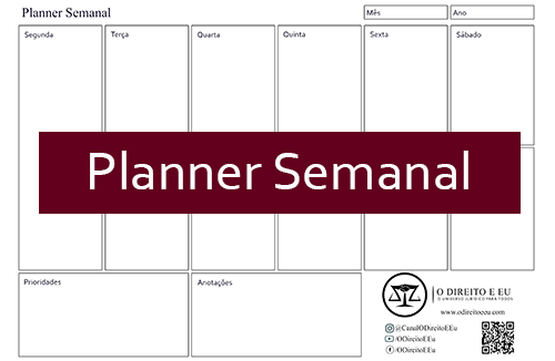 Planner Semanal "O Direito e Eu"